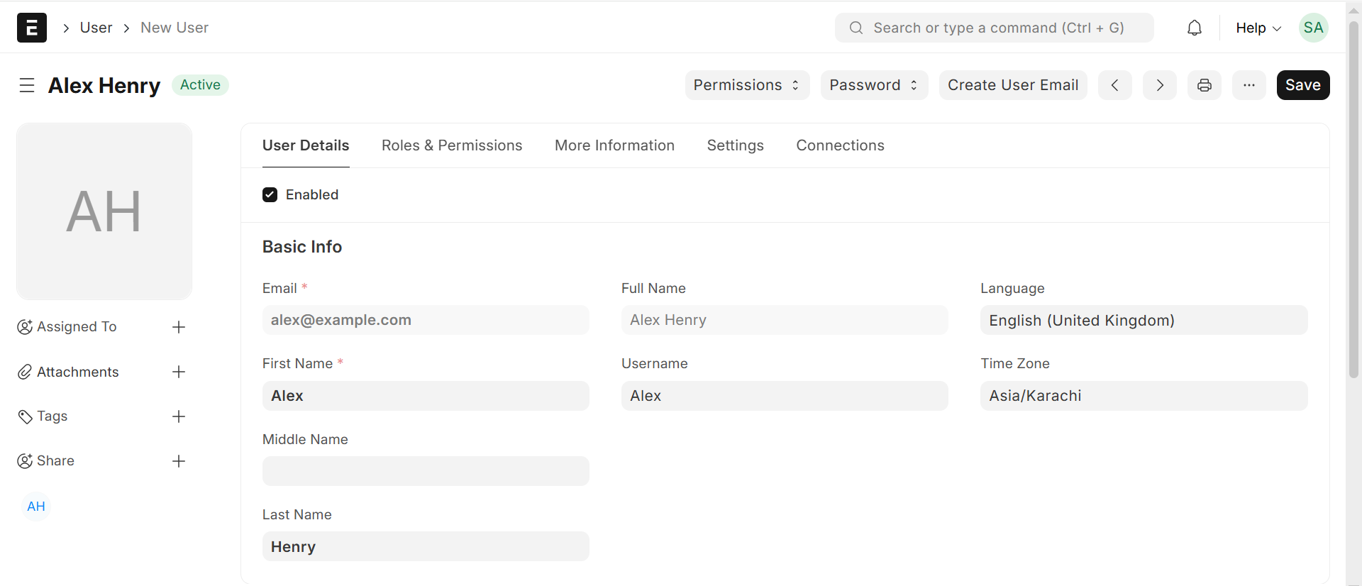 Adding Users In ERPNext