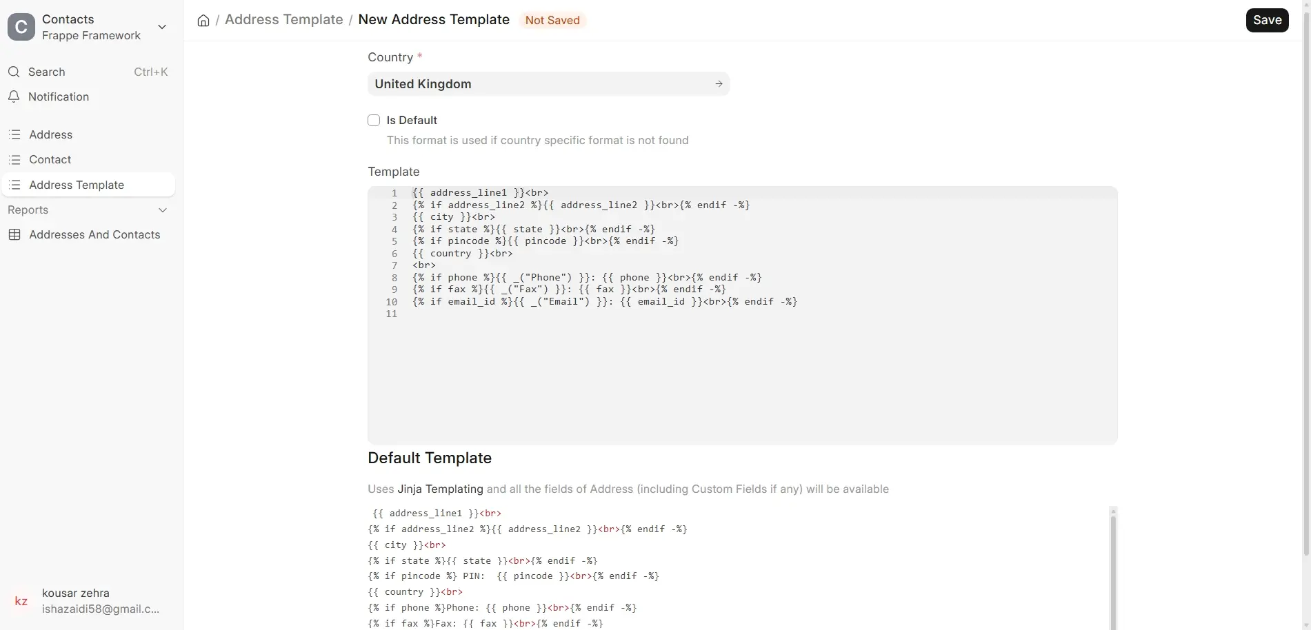 Address Template 1