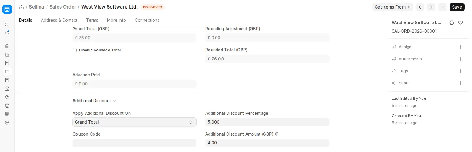 ERPNext Sales Order discount applied on Grand Total instead of Net Total