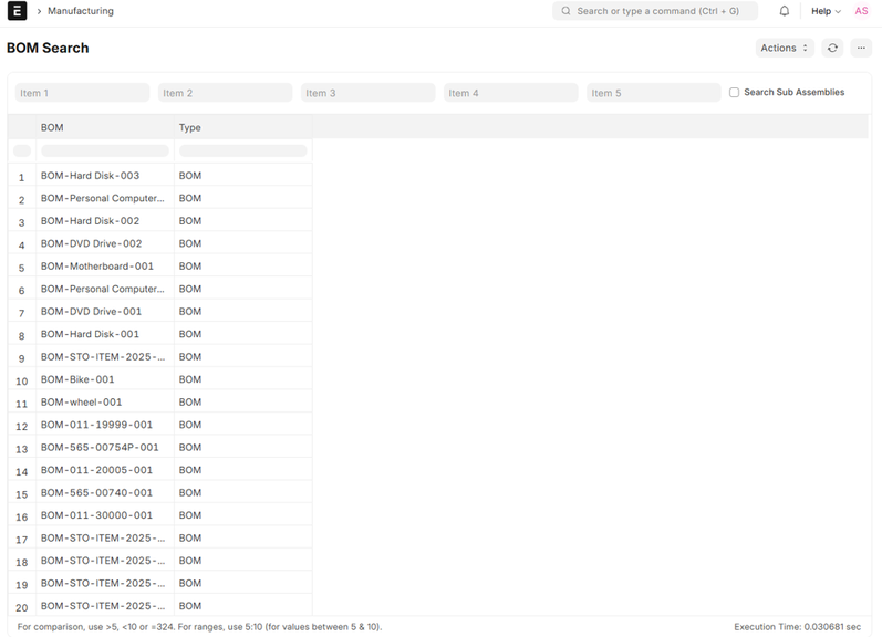 BOM Search