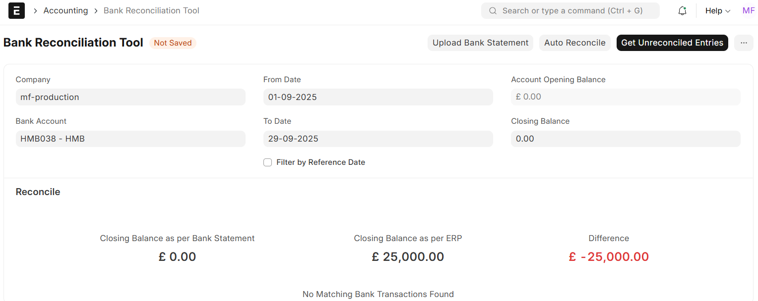 Bank Reconciliation Tool