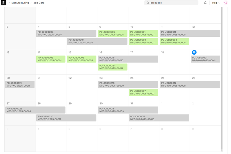 Capacity Planning based on Production Order
