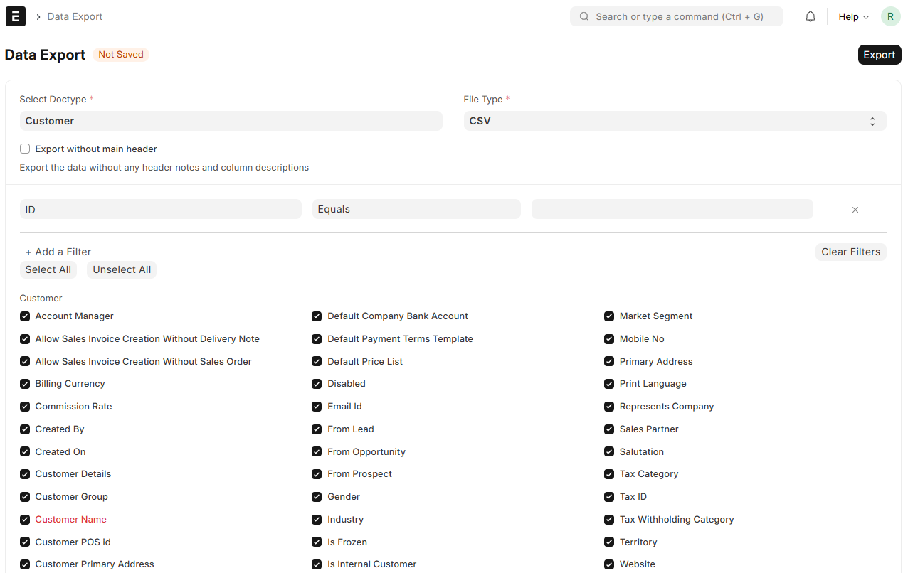 Data Export