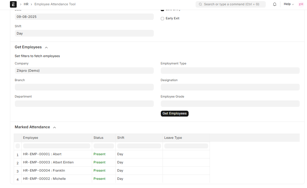 Employee Attendance Tool