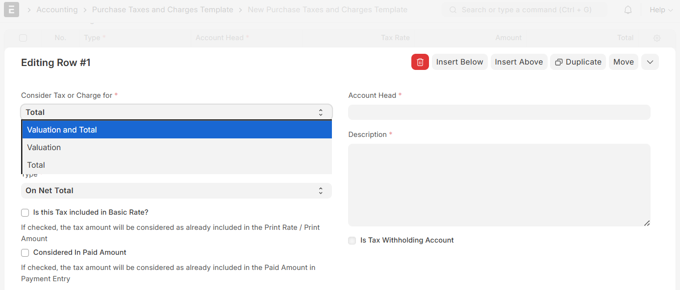 Include Tax or Charge in Valuation or Total?