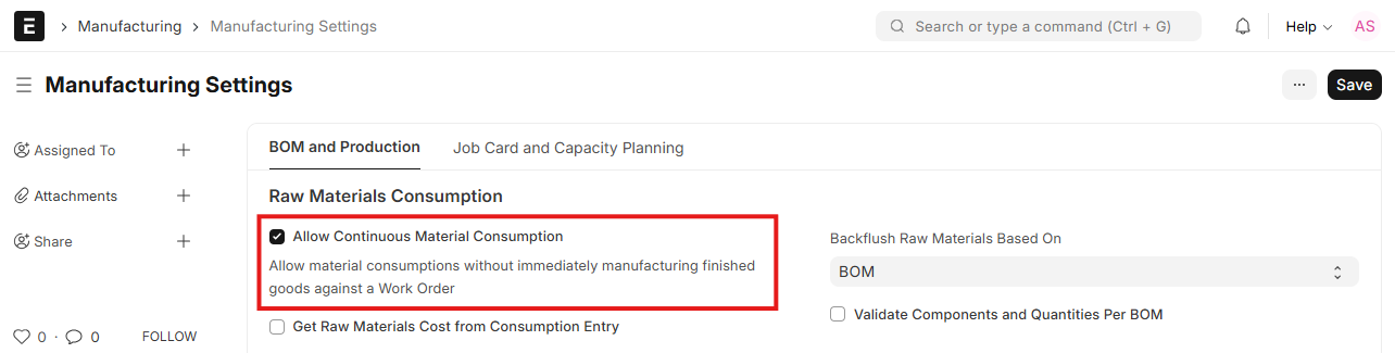 Material Consumption