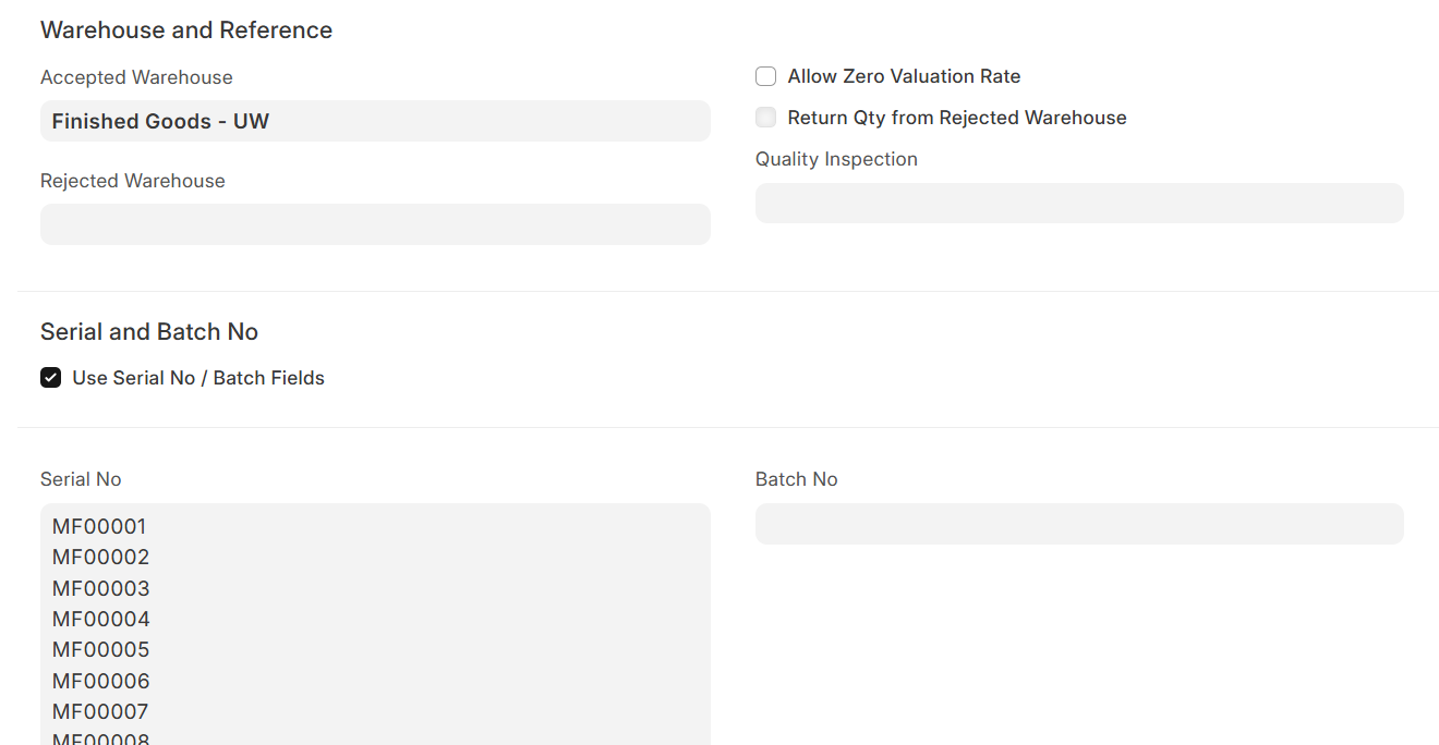 Serial Number Naming