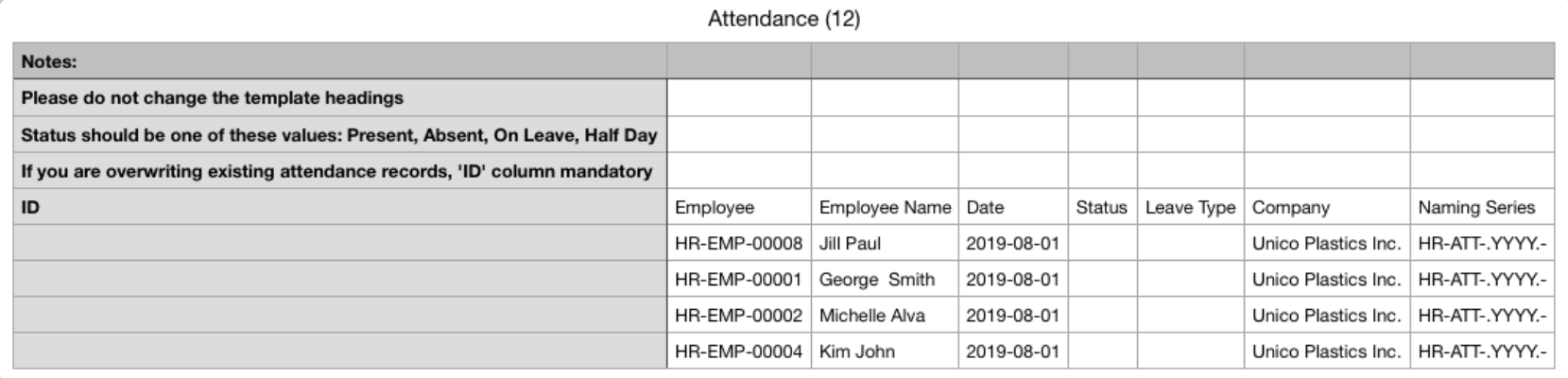 Upload Attendance