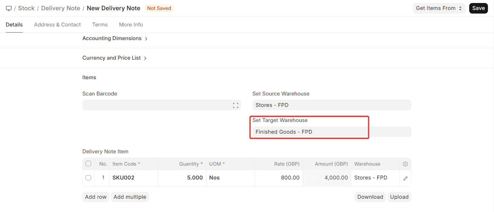 Material Transfer from Delivery Note and Purchase Receipt