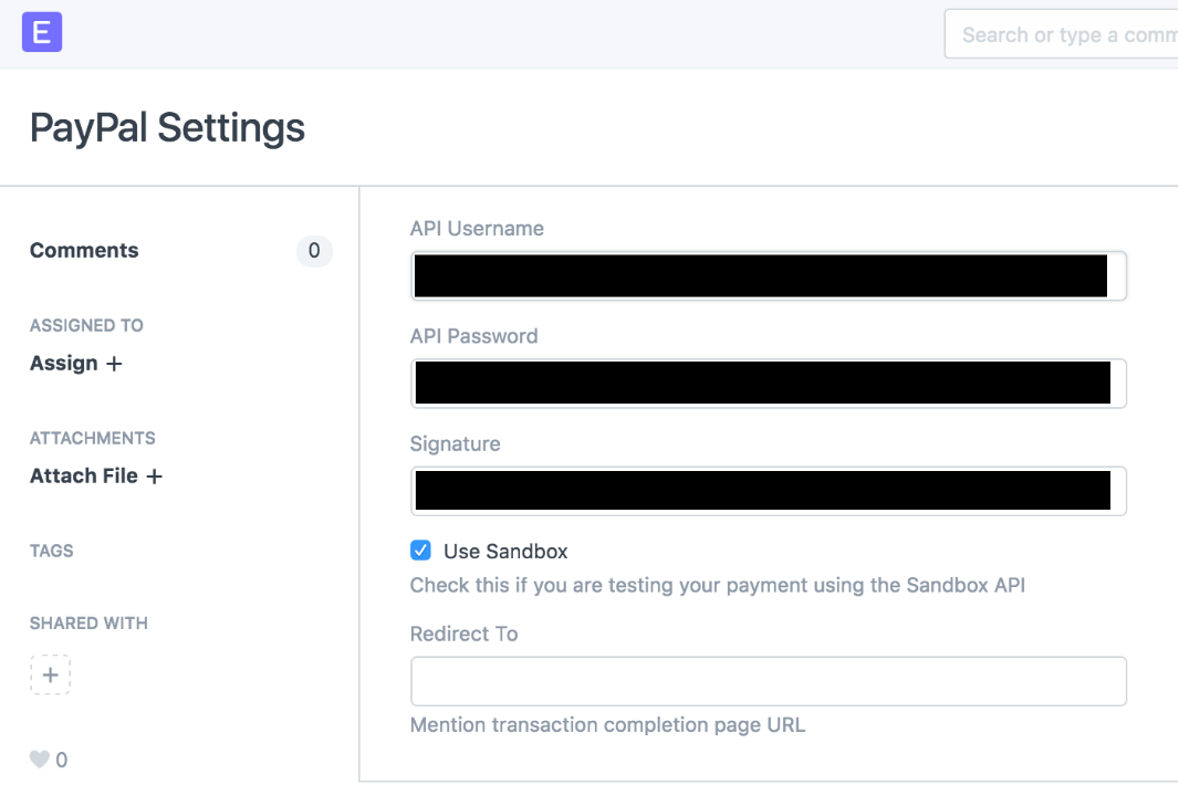 Setting up PayPal