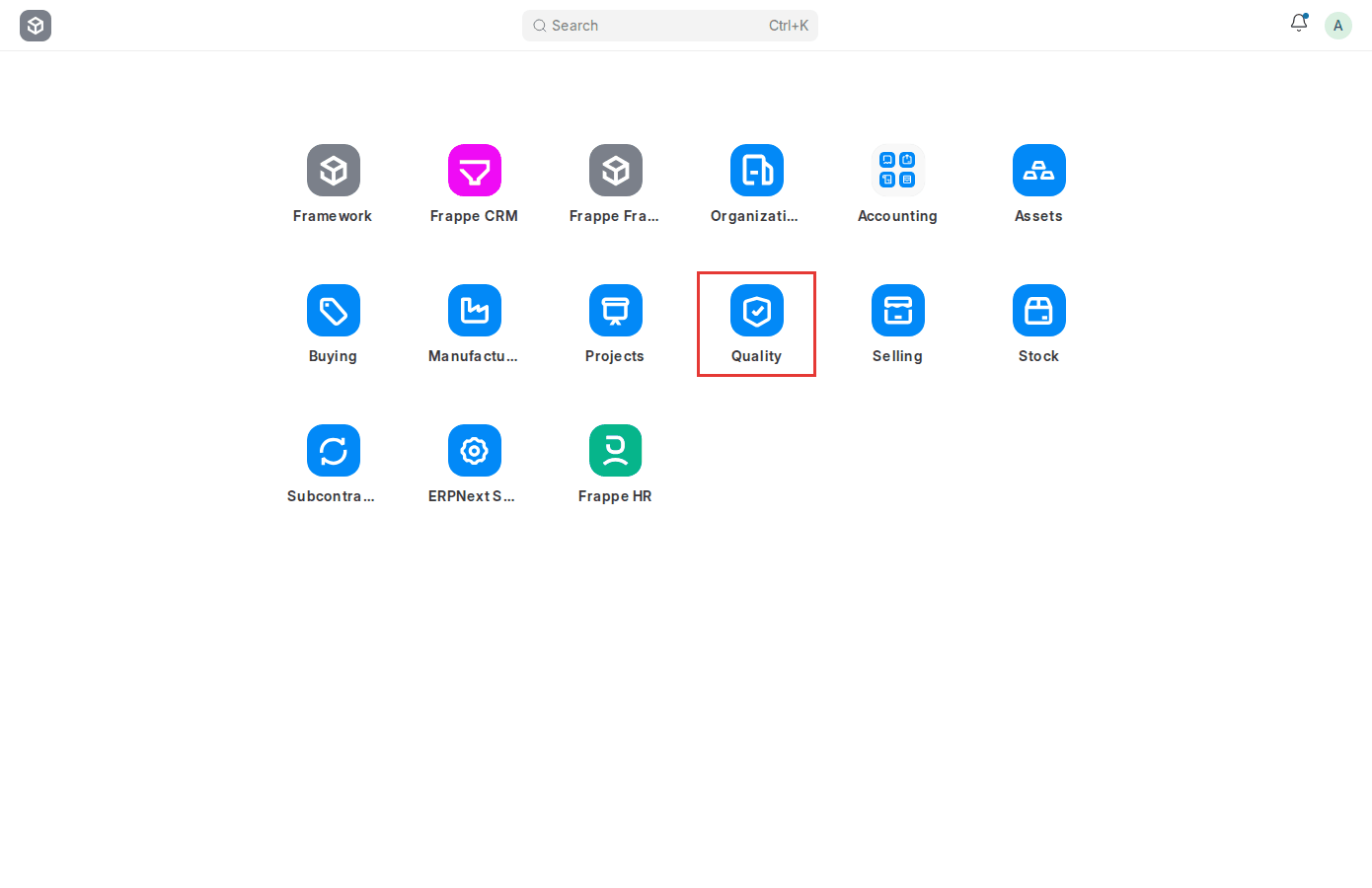 ERPNext v16 hiding the Quality module from the Desktop by ticking Hidden in its Desktop Icon