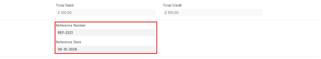 Reference Number and Reference Date on a Journal Entry in ERPNext v16